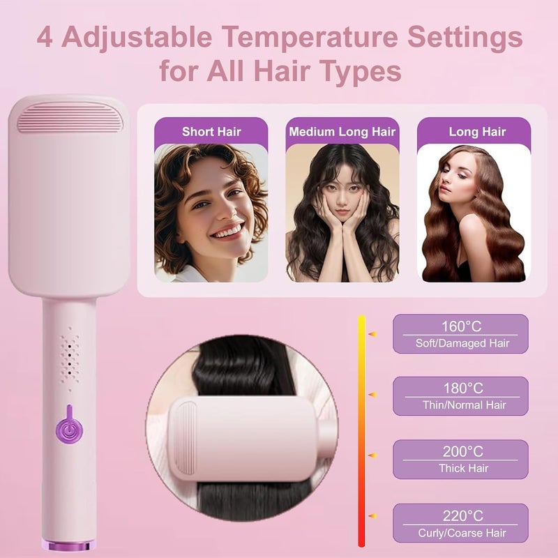 UJIO Hair Crimper for Women, 3 Barrel Beach Waver Curling Iron with 4 Temp Adjustable, Dual Voltage, Anti-Scald, Travel Lock, Fast Heating Crimper Hair Tool for All Hair Types (Pink) - Image 5